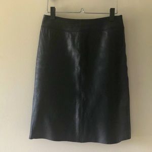 BCBGMAXAZRIA Black Soft Leather Skirt Size 4